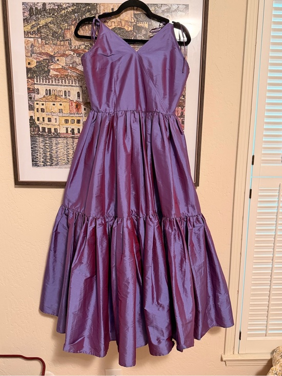 Anthropologie Dresses & Skirts - Anthropologie Purple Satin Tiered Party Dress